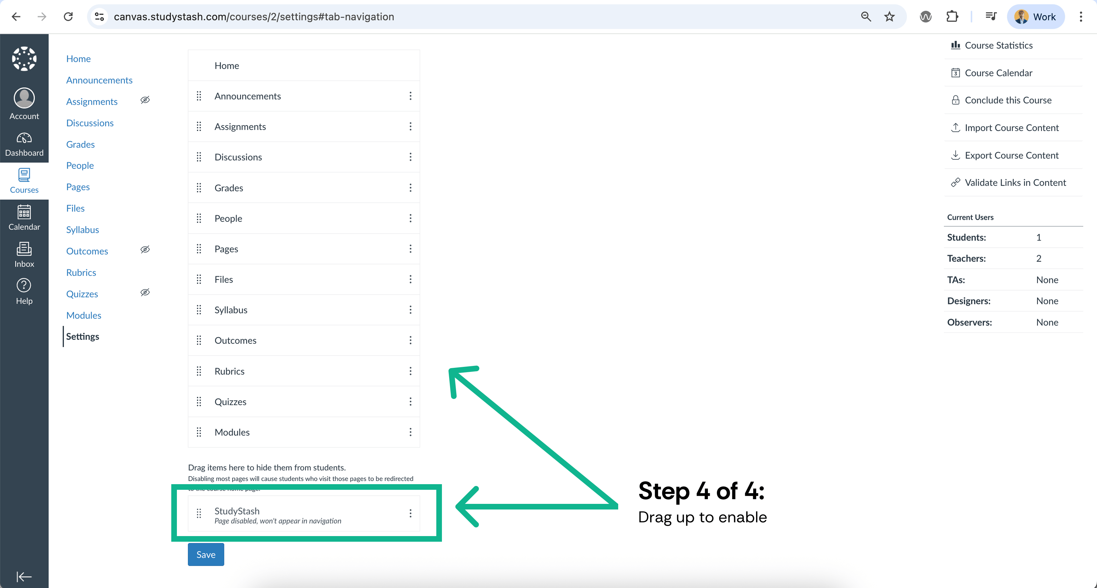 How do I enable StudyStash in my Canvas course? — screenshot 4