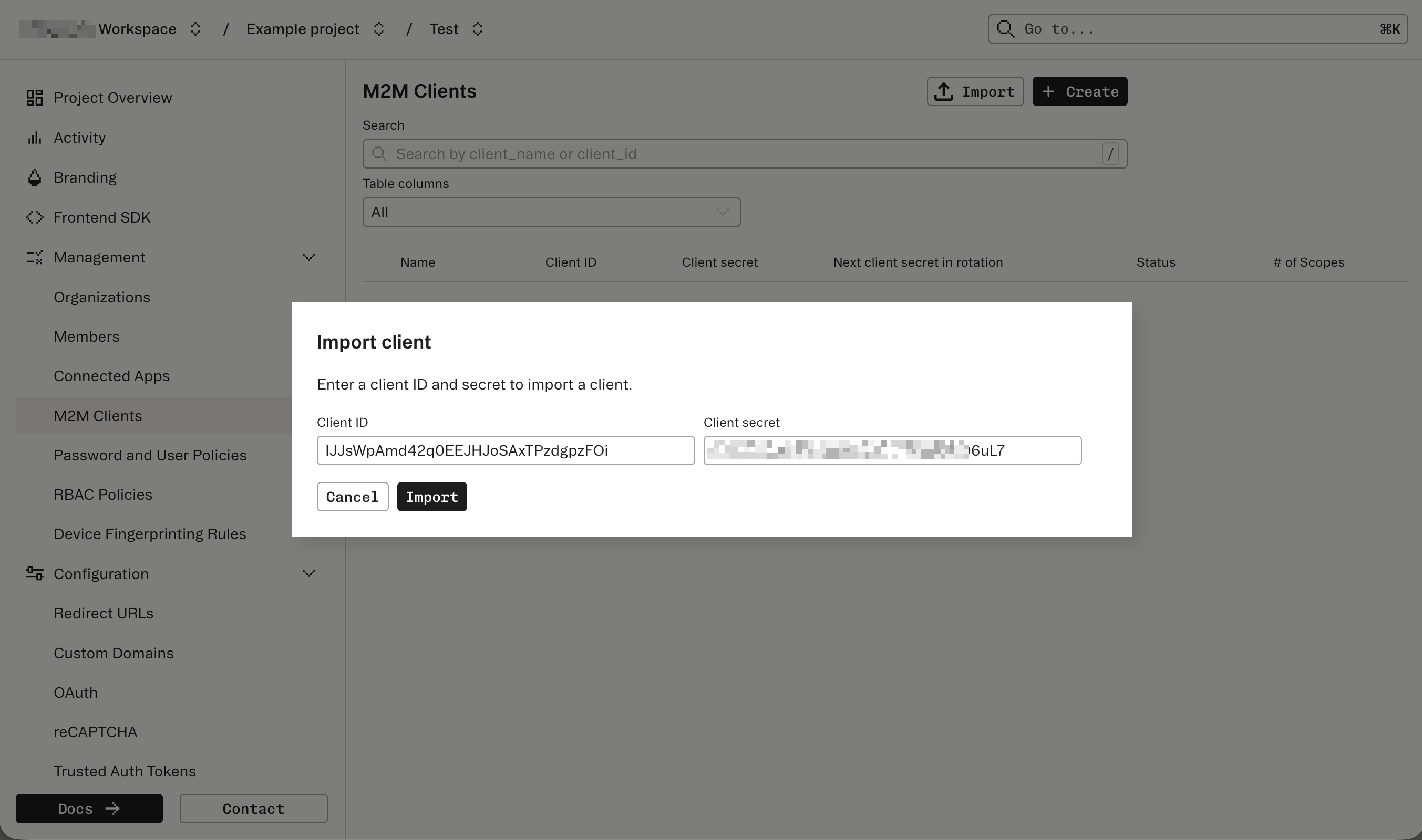 Import client to Stytch