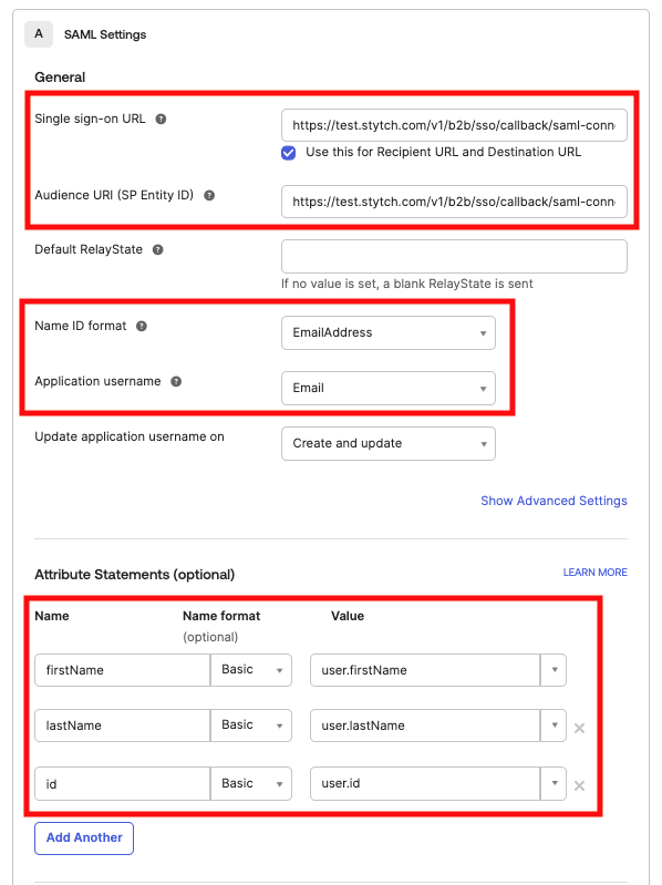 Okta SAML Configuration