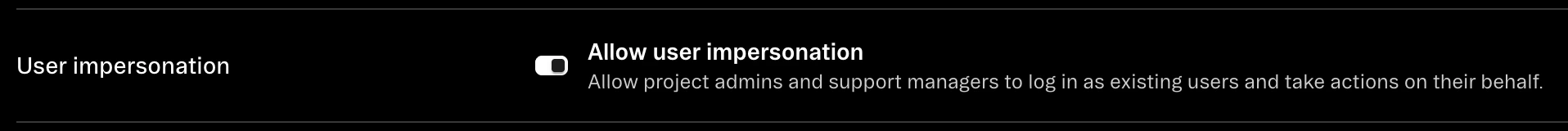 Enabling user impersonation