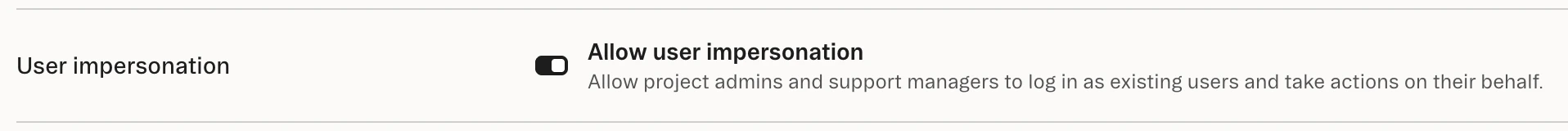 Enabling user impersonation