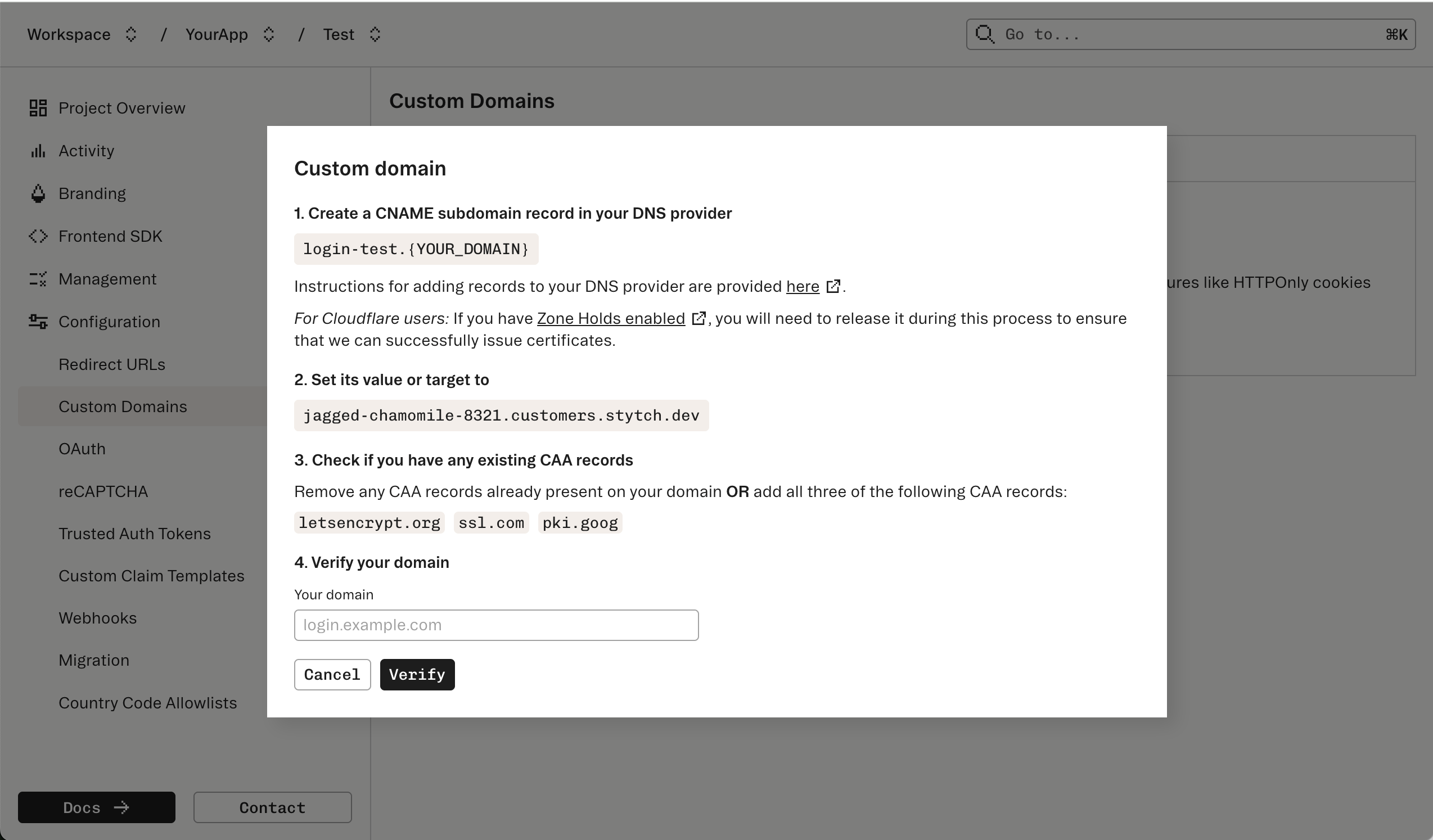 cname-dialog.png Creating a custom domain