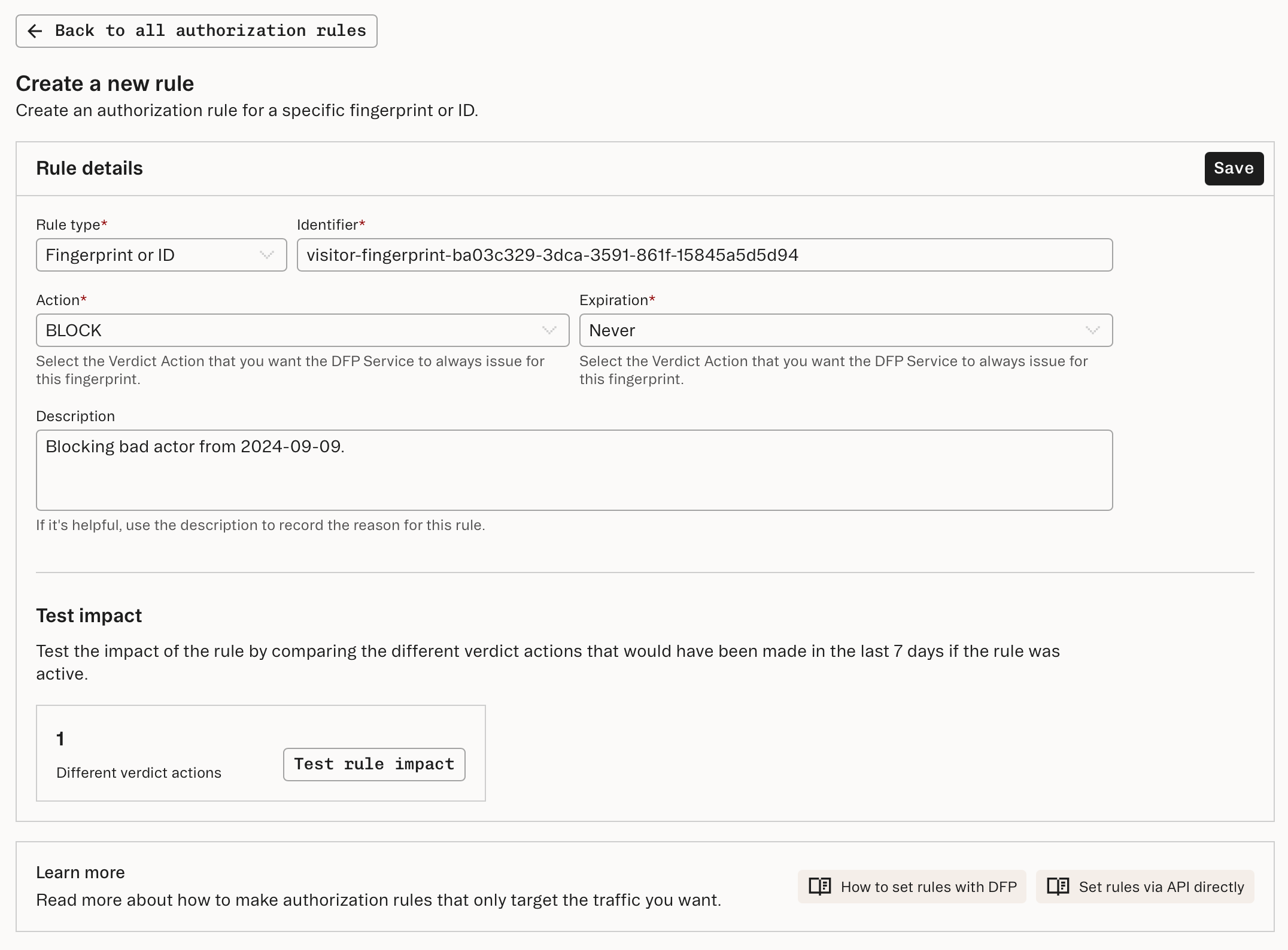 SetRule Dashboard Event Logs