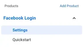 Facebook Login Settings