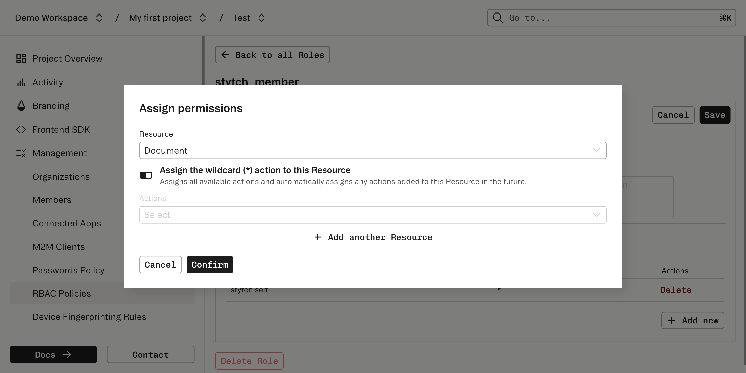 RBAC Wildcard Actions Grant