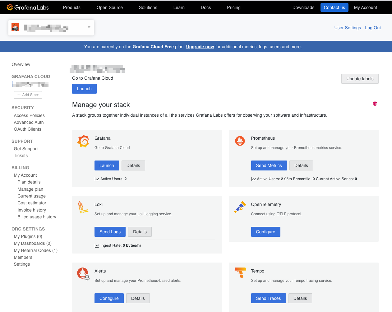 Grafana Cloud Stack Management