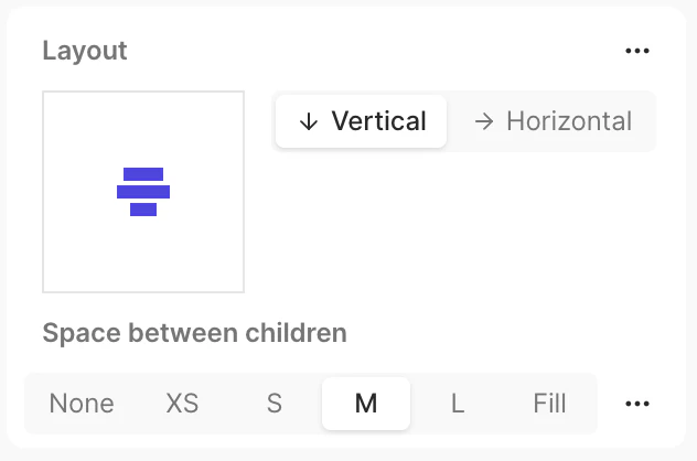 Layout inspector showing the layout / alignment properties