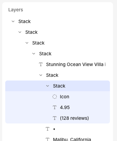 Layers panel showing the element hierarchy