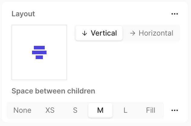 Layout inspector showing the layout / alignment properties