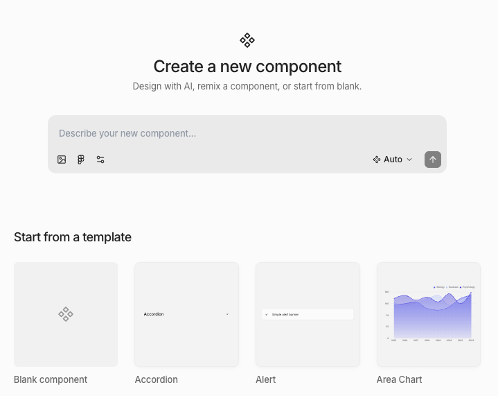 Create a new component dialog