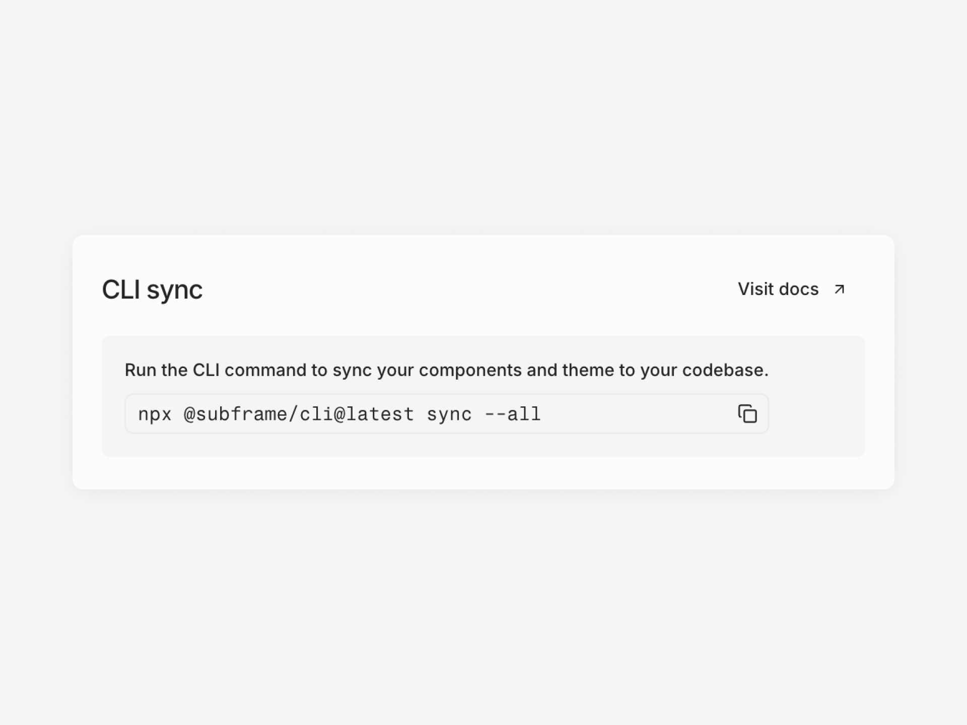 Terminal showing the sync command running and components being updated