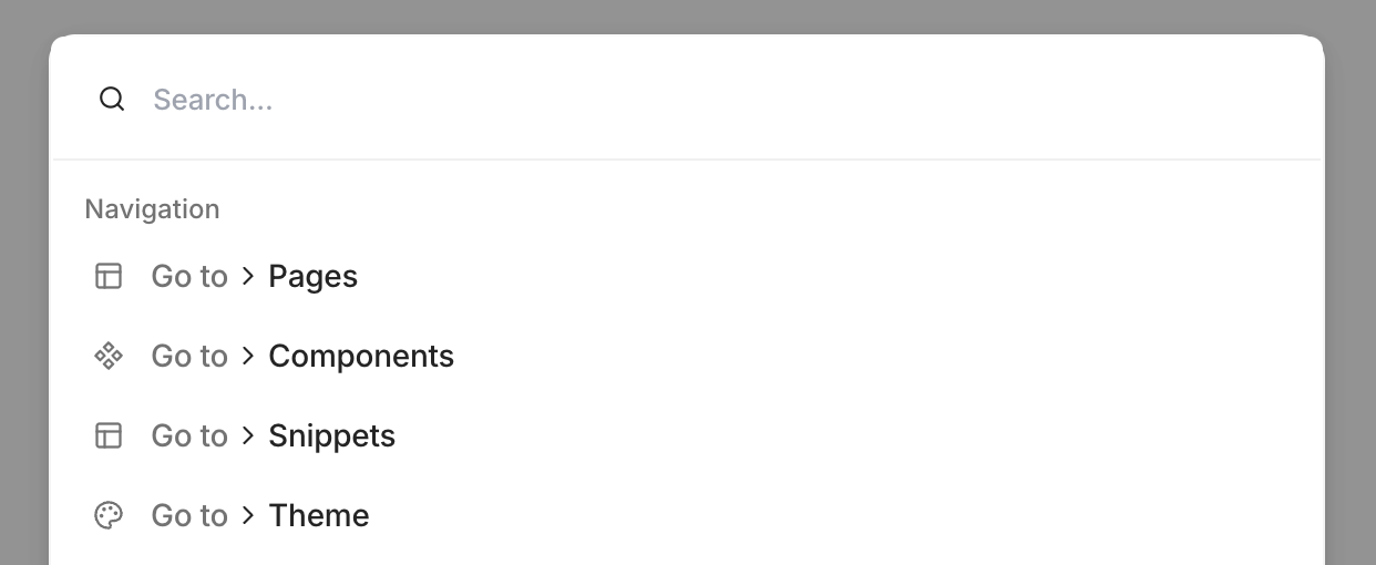 Cmd + K keyboard shortcut showing the search input