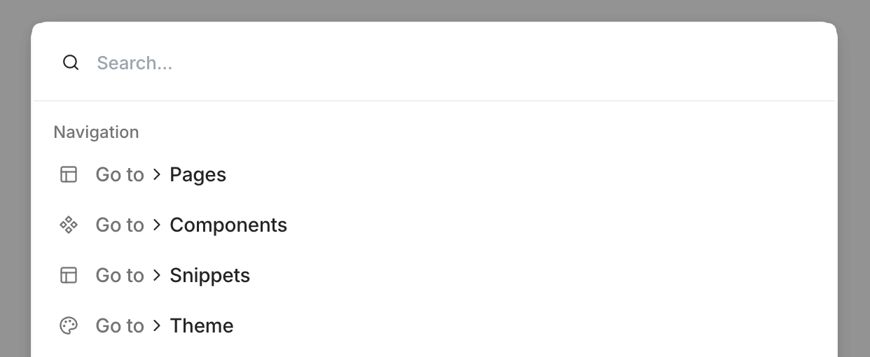 Cmd + K keyboard shortcut showing the search input