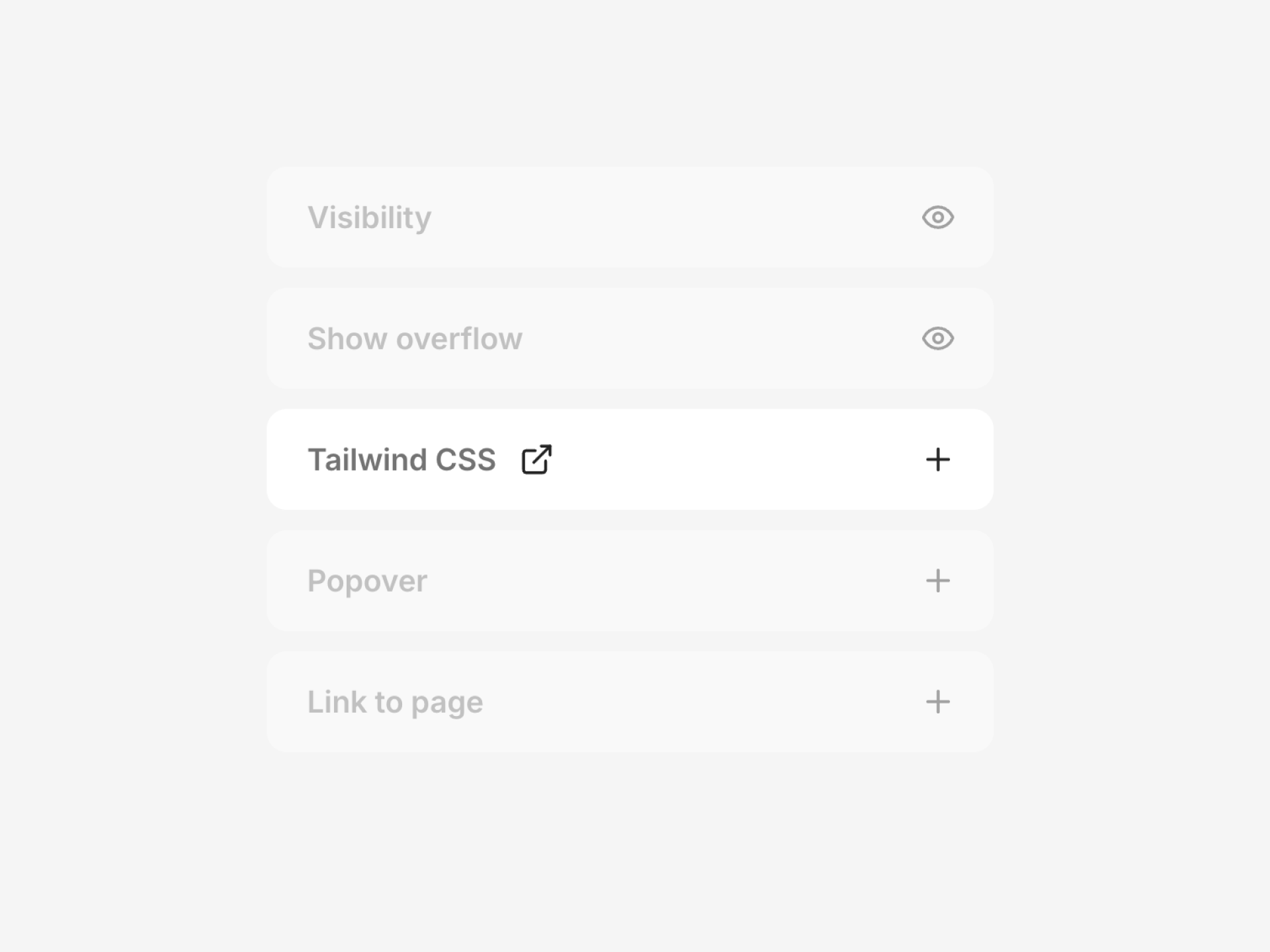 The Tailwind CSS section in the Inspector showing a text input for adding custom classes