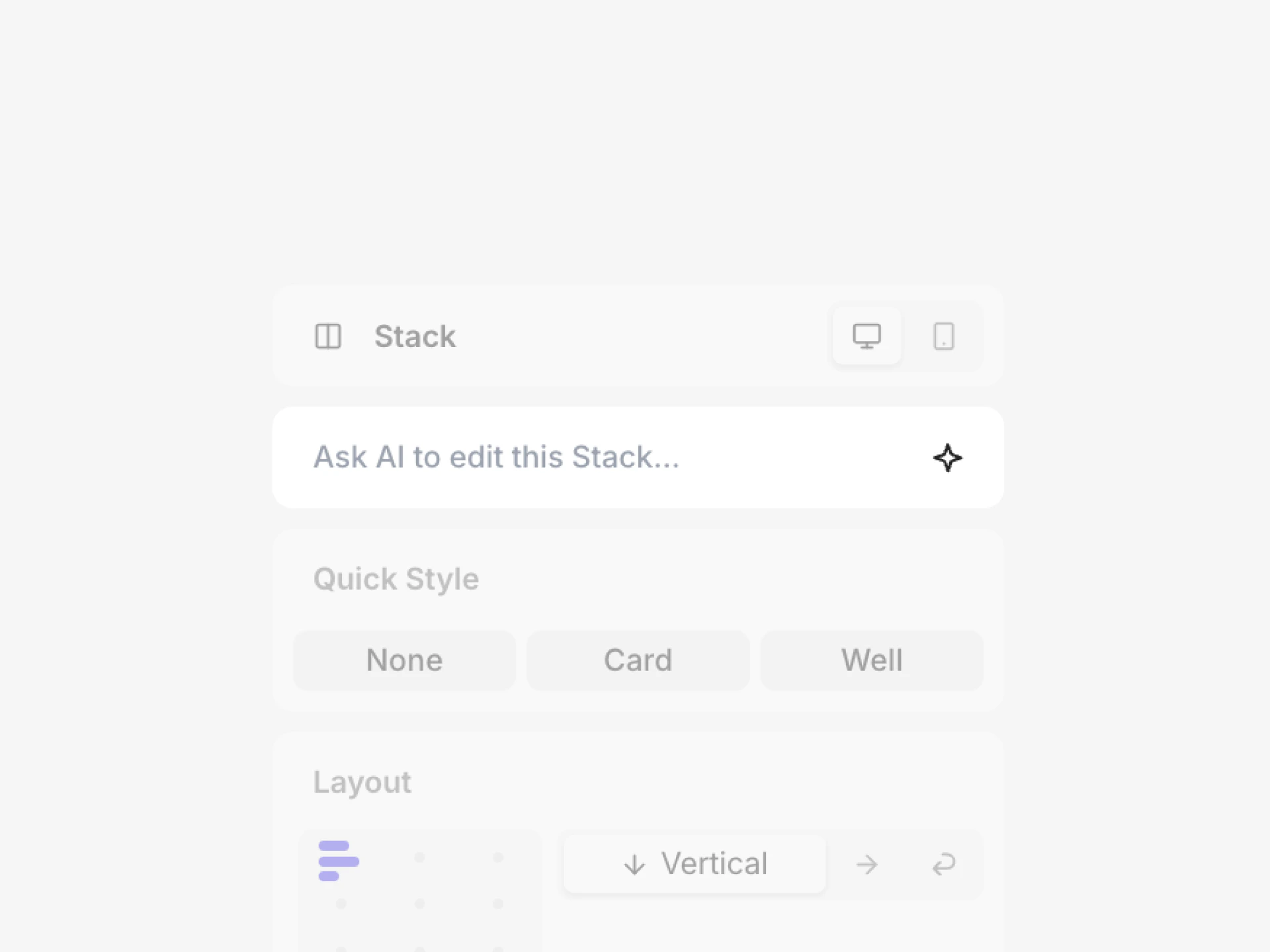 Quick edits in the inspector panel
