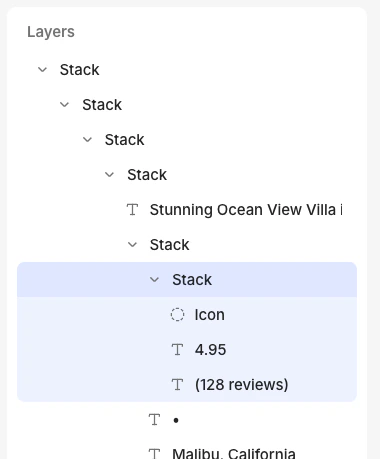 Layers panel showing the element hierarchy