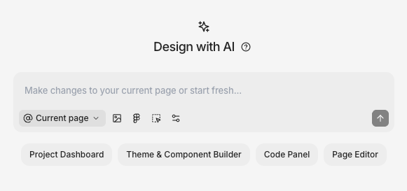 Ask AI mode showing the mode switcher and the prompt area