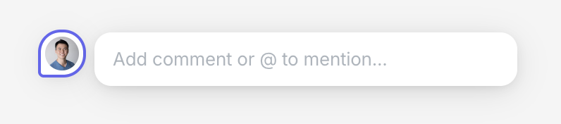 Add comment button showing the comment input