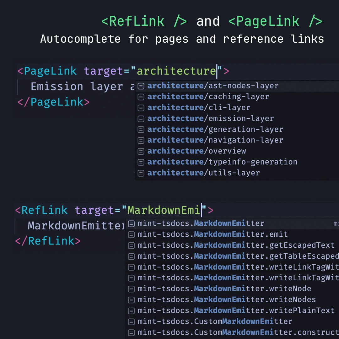 RefLink and PageLink with IDE autocomplete