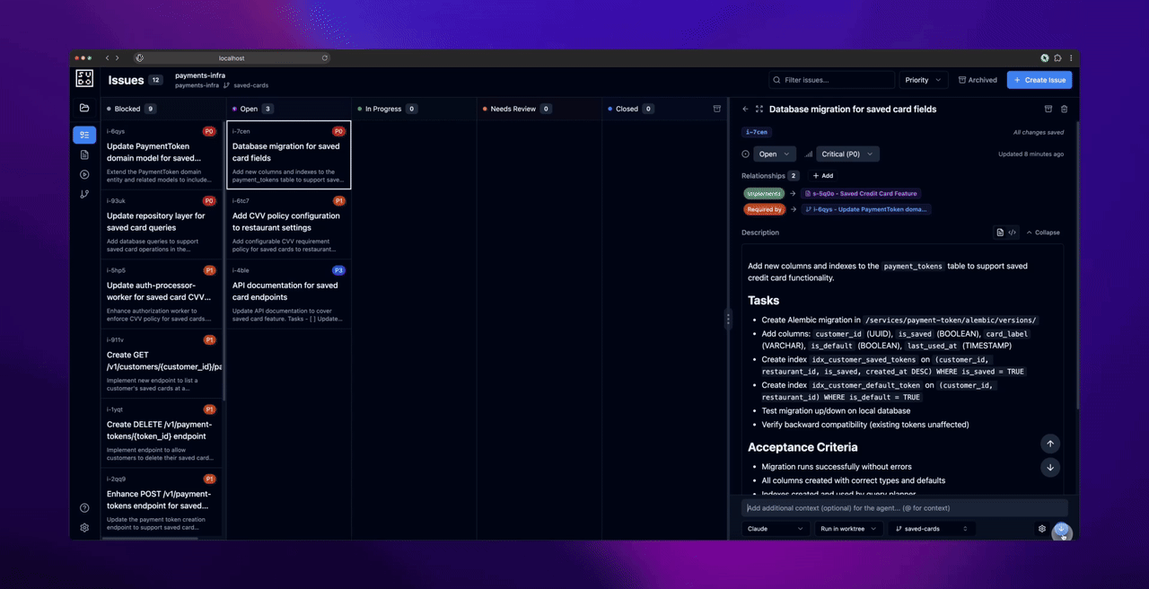Dispatching agents to implement issues