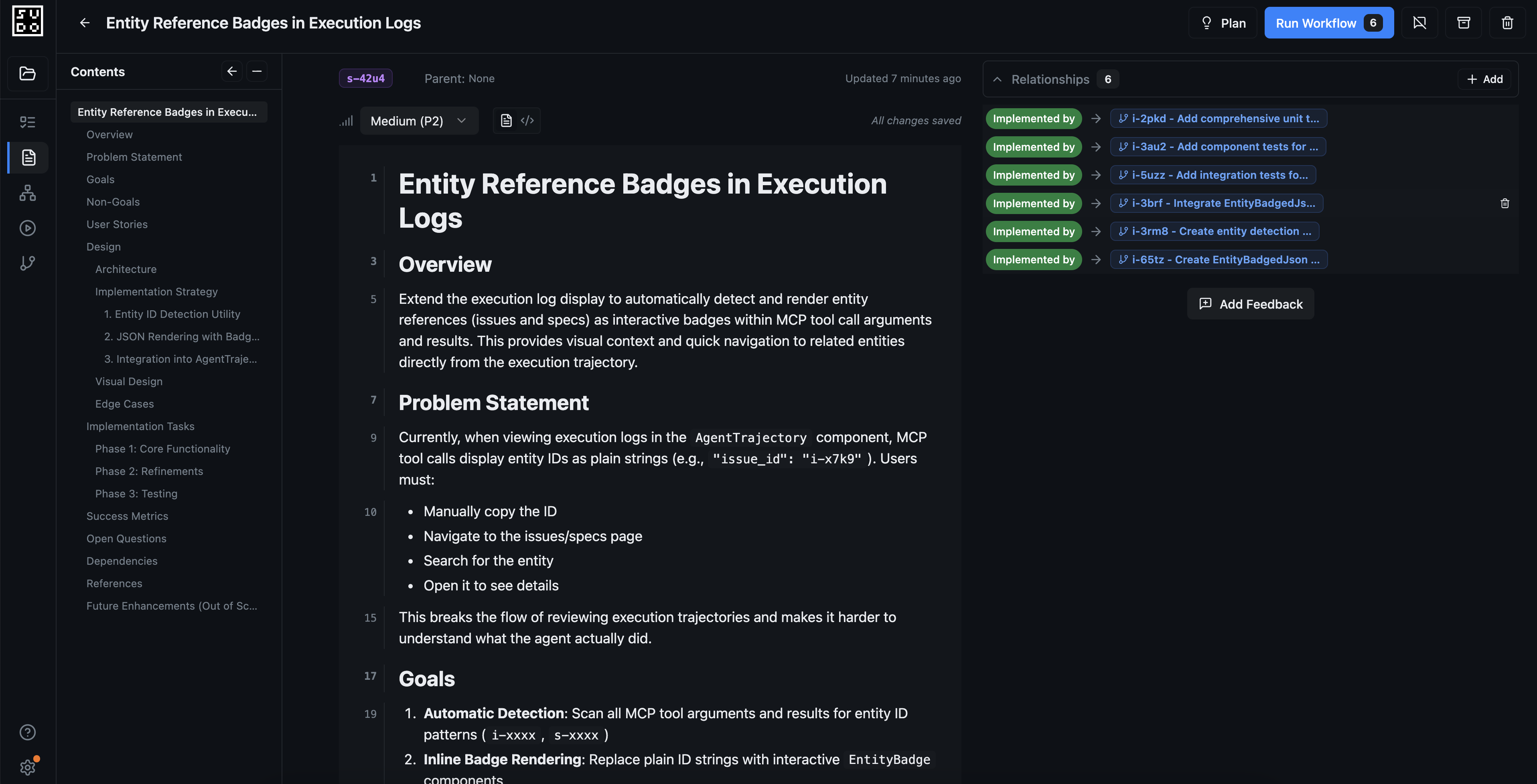 Inspecting generated issues and their dependencies