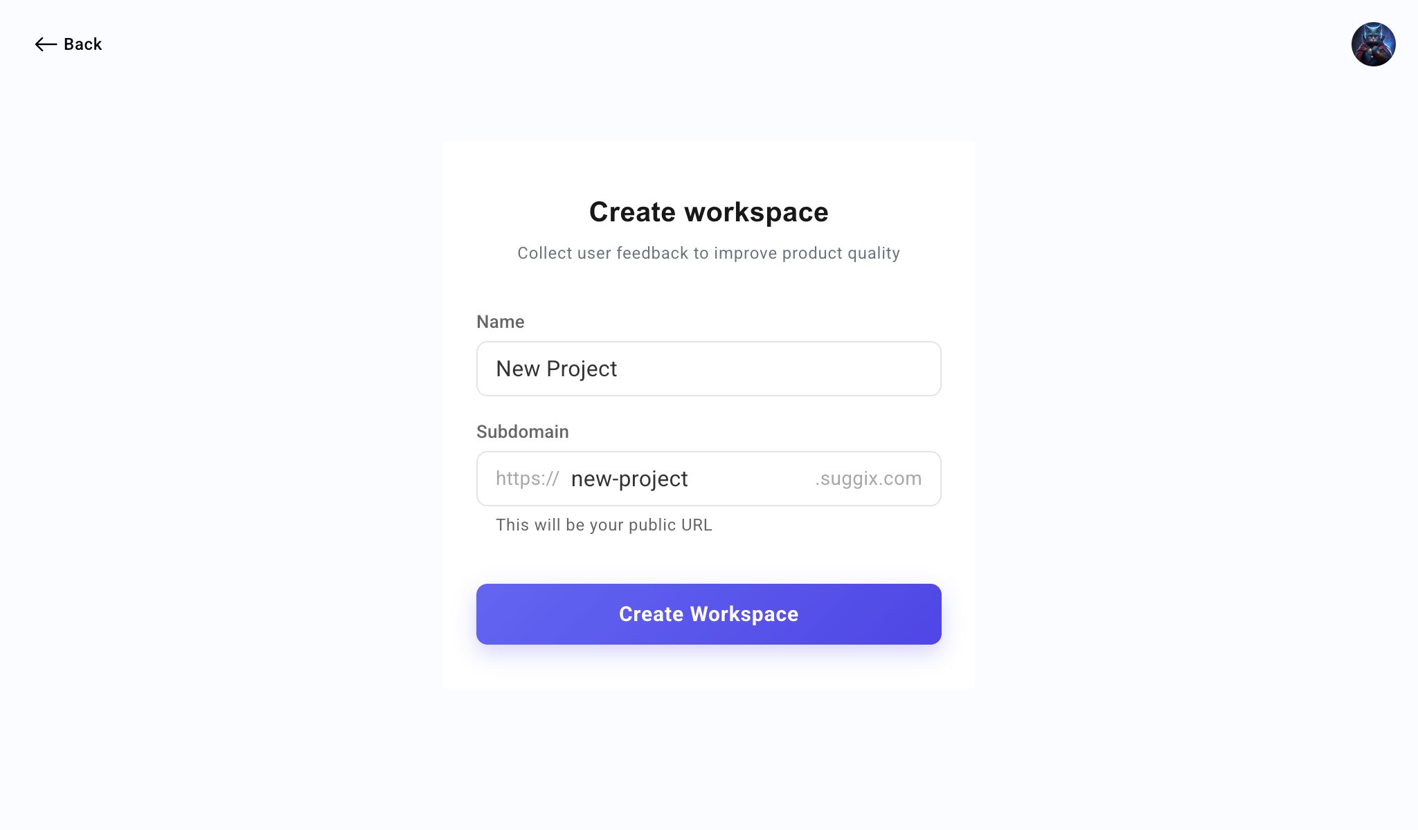 Create a Suggix workspace