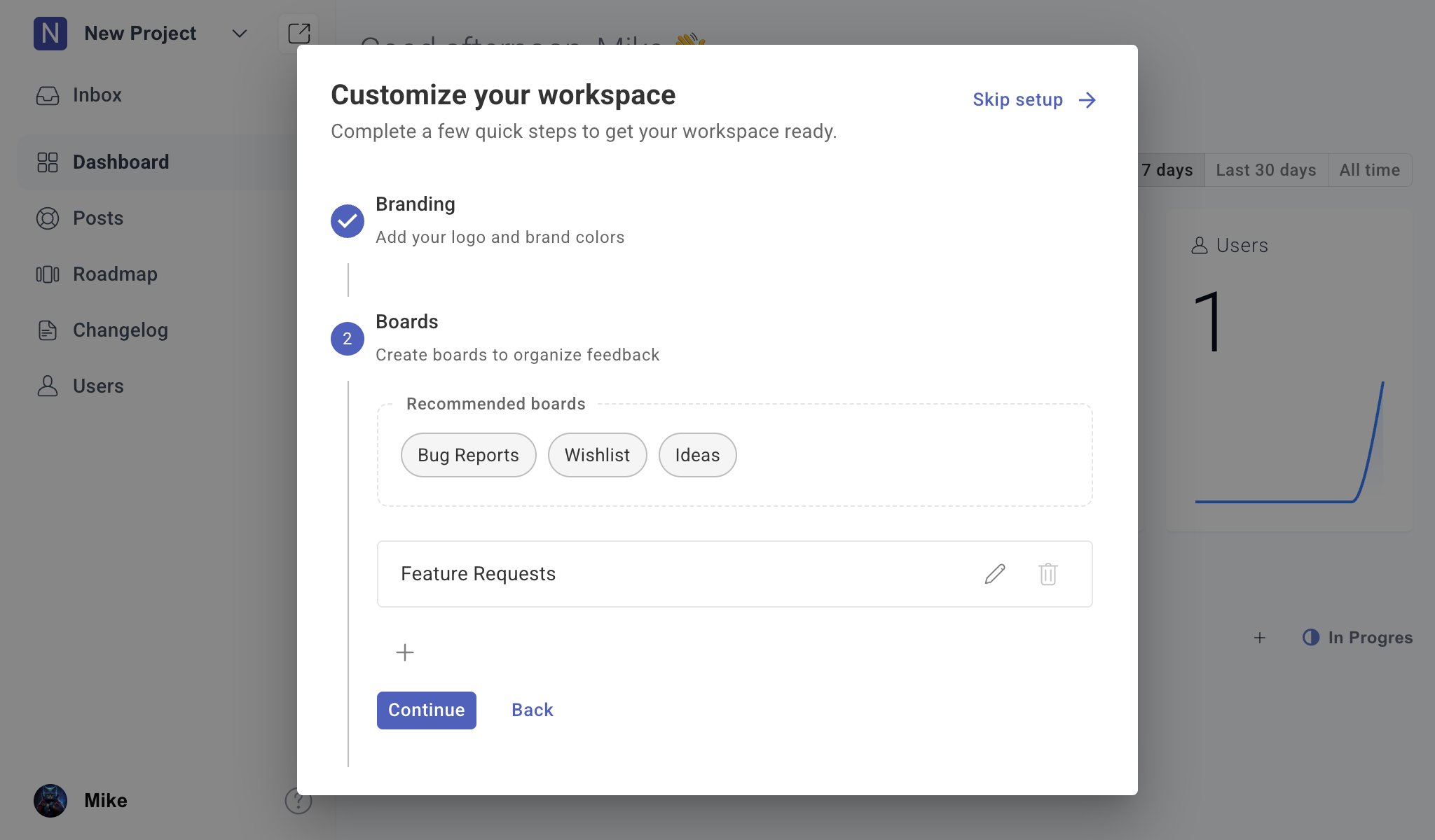 Create onboarding boards
