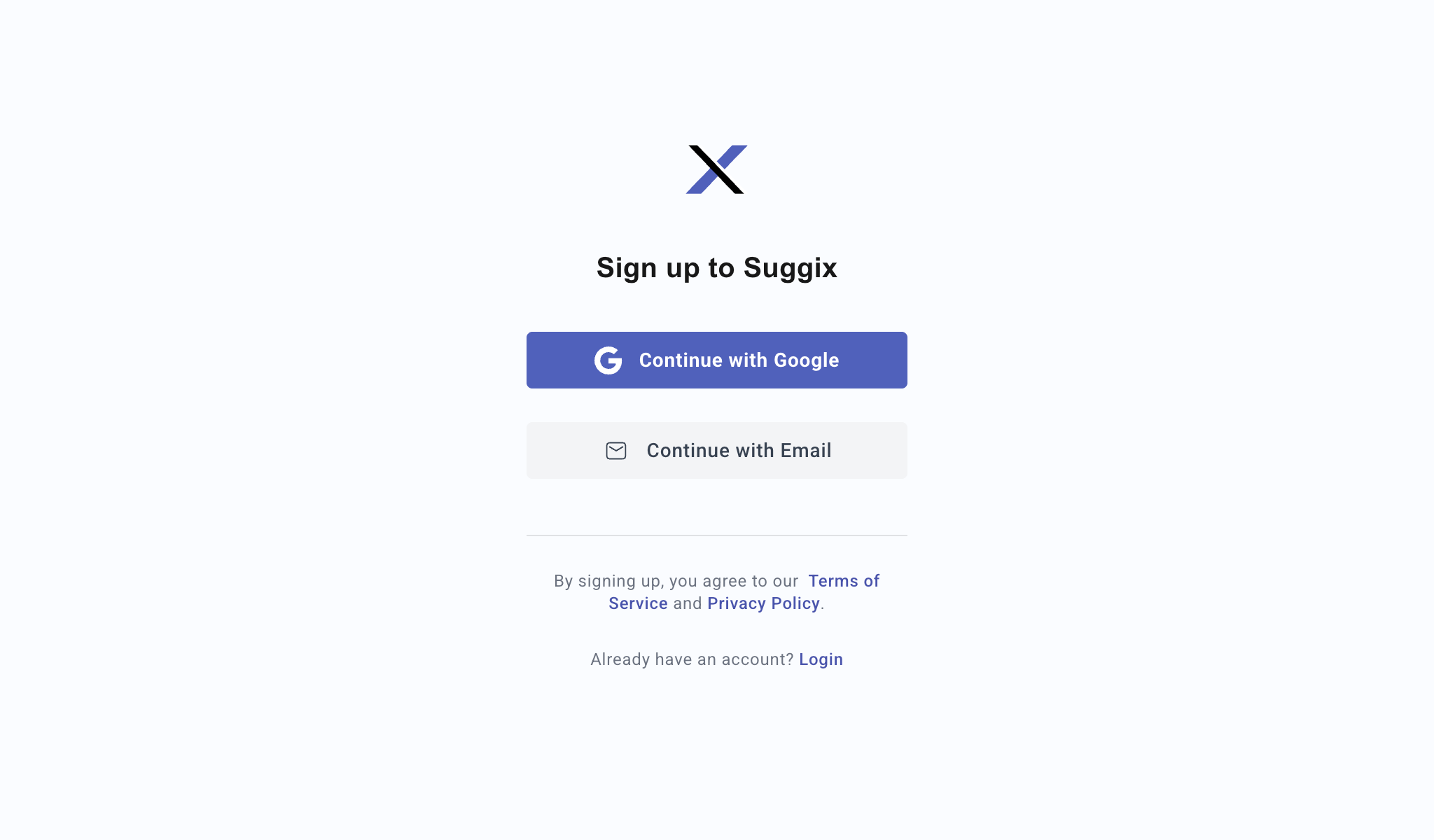 Sign up to Suggix