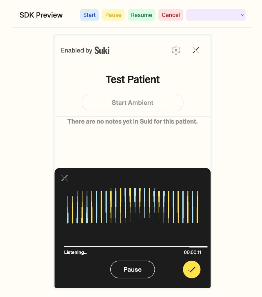SDK Preview ambient listening state