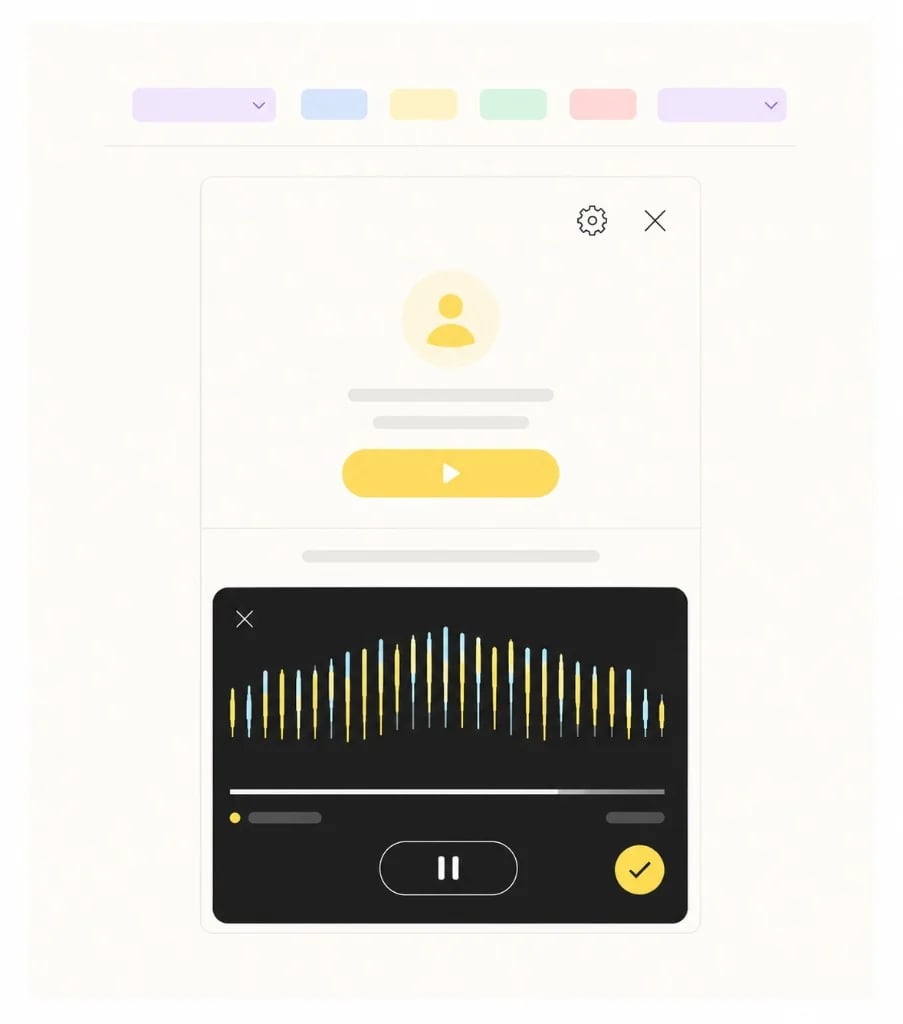 Docs Assistant voice recording with waveform