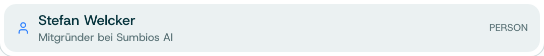 A mention suggestion for a person, with their role, marked Person