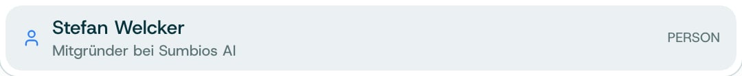 A mention suggestion for a person, with their role, marked Person