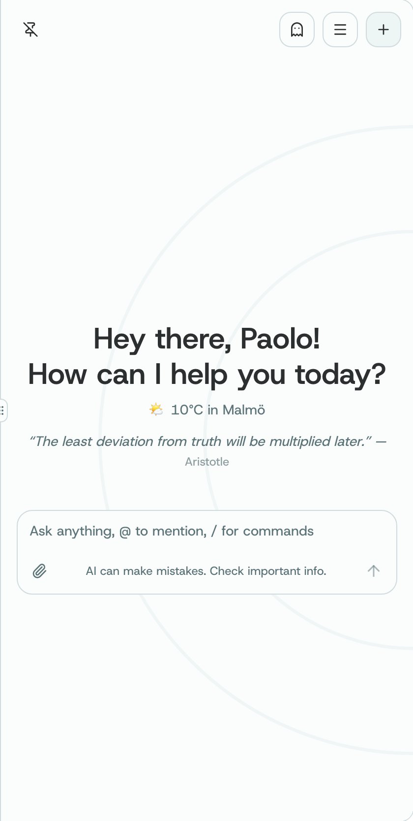 The Assistant panel docked at the side of the app