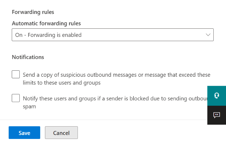 Enabling automatic forwarding rules