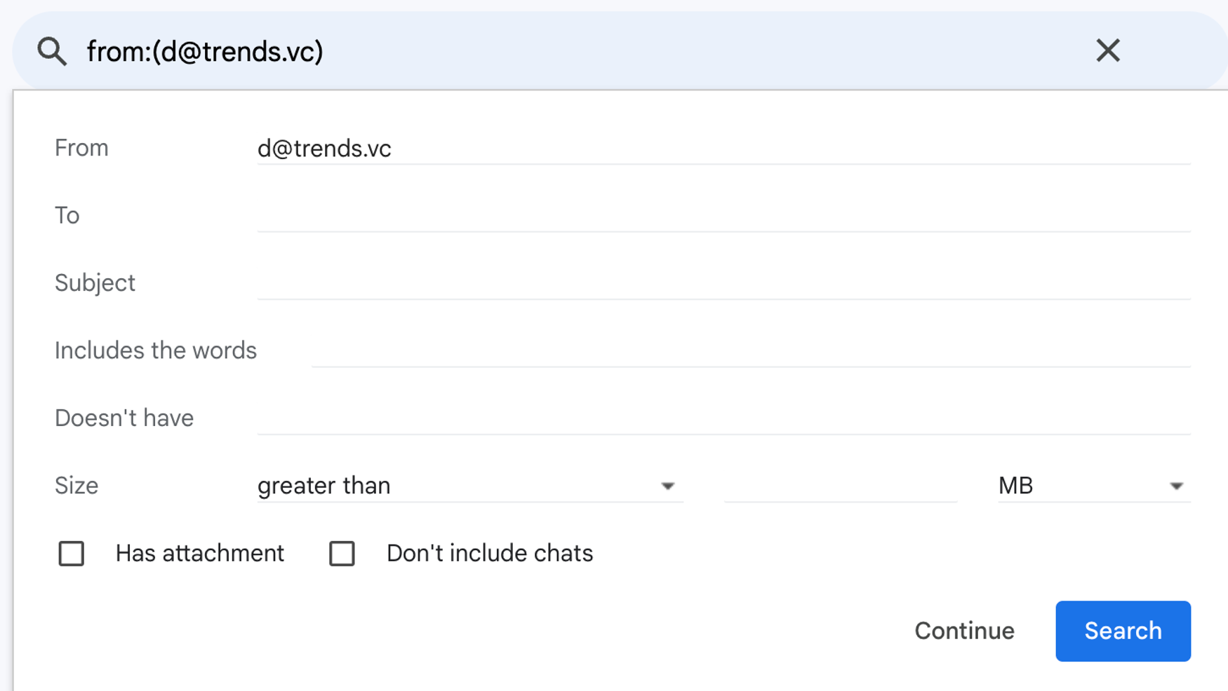 Create new filter dialog