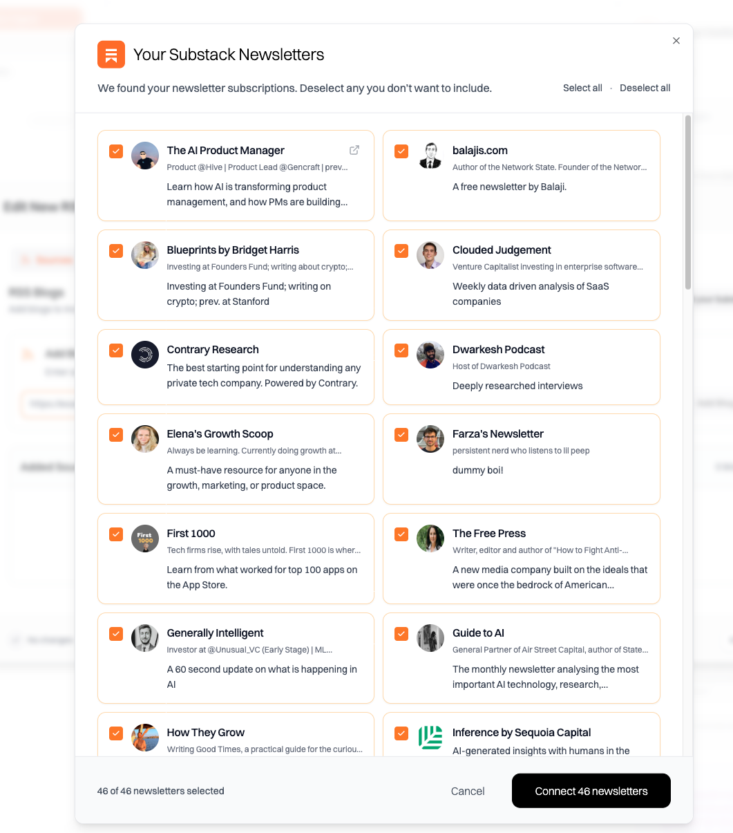 Adding RSS feeds by entering website URLs