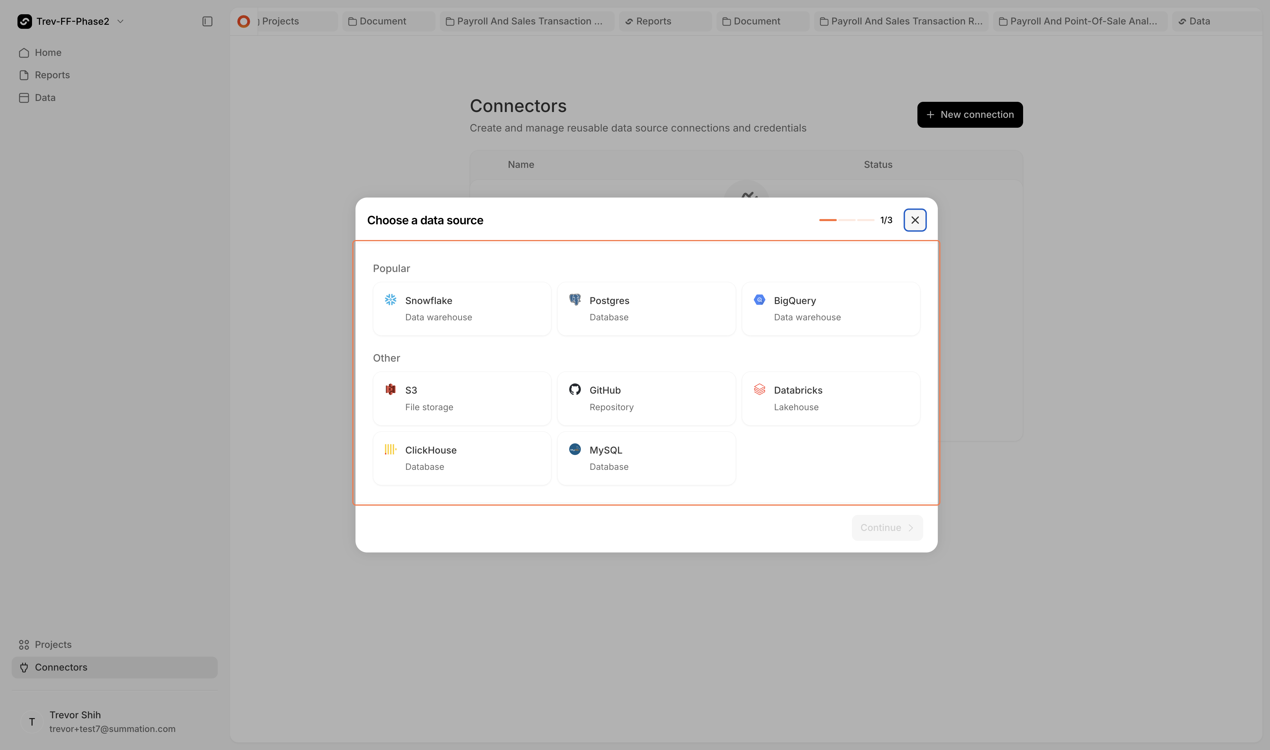 Select data source