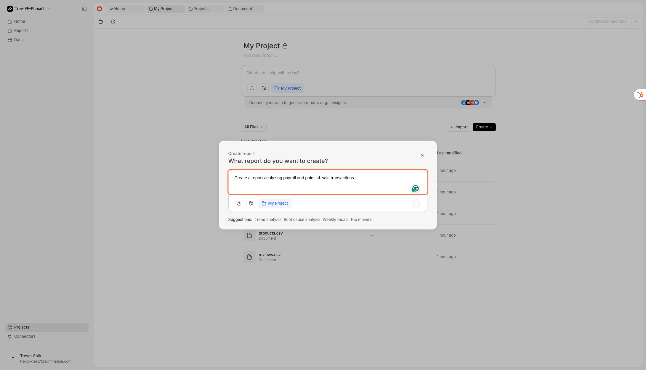 Enter a prompt to generate your report