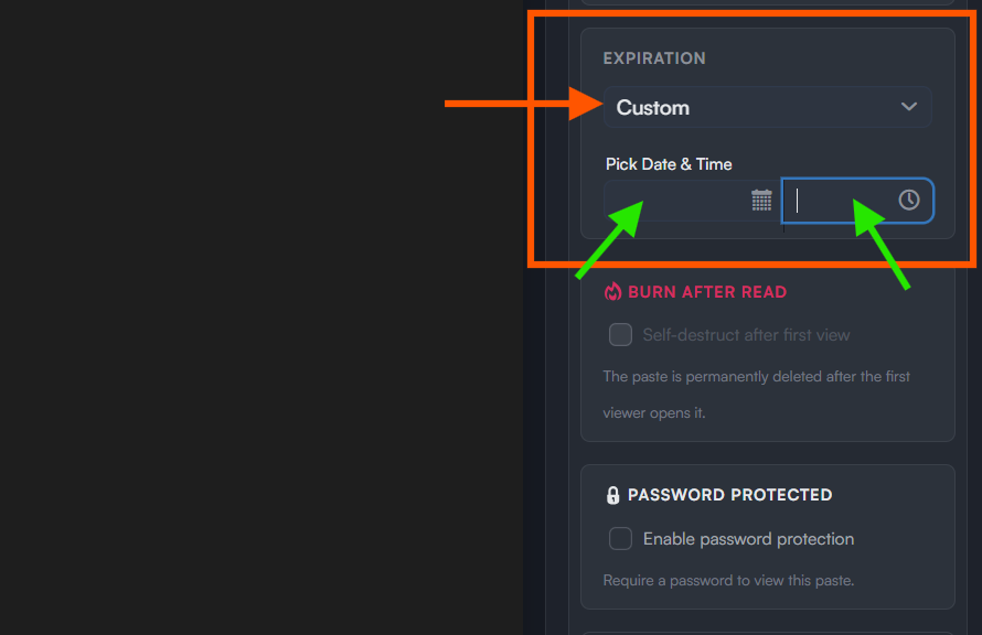 Custom expiration