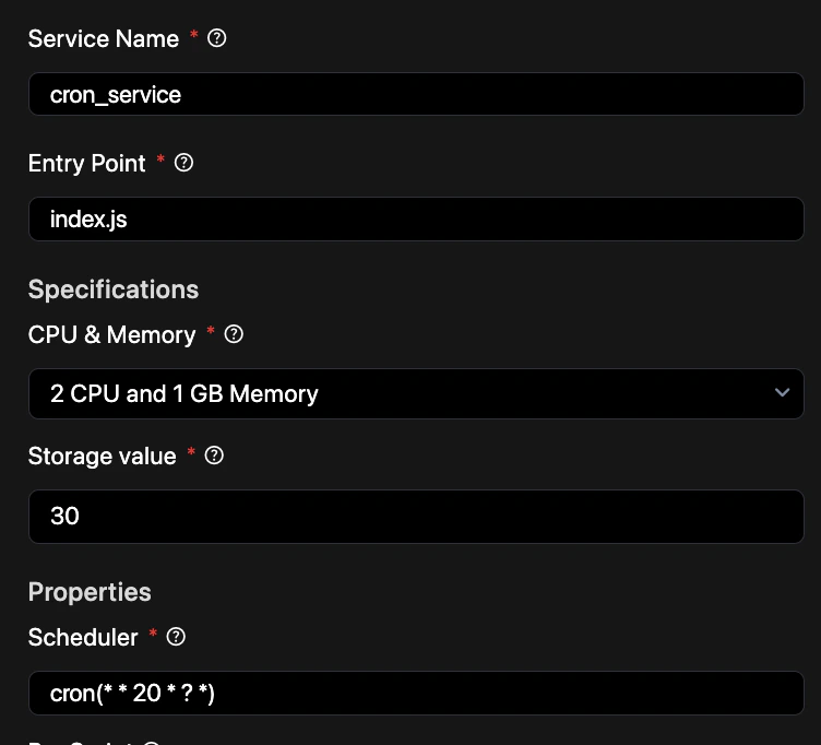 Cron tab — QA environment