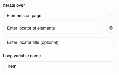 Start Loop form with Elements vs Expression selector and loop variable