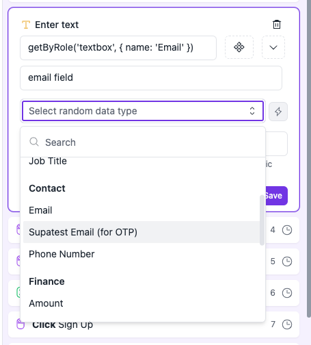 Select Supatest Email (for OTP flow) option