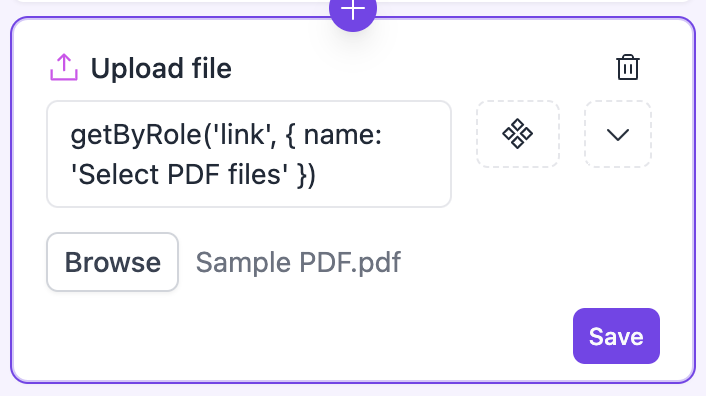 Save Upload File Step