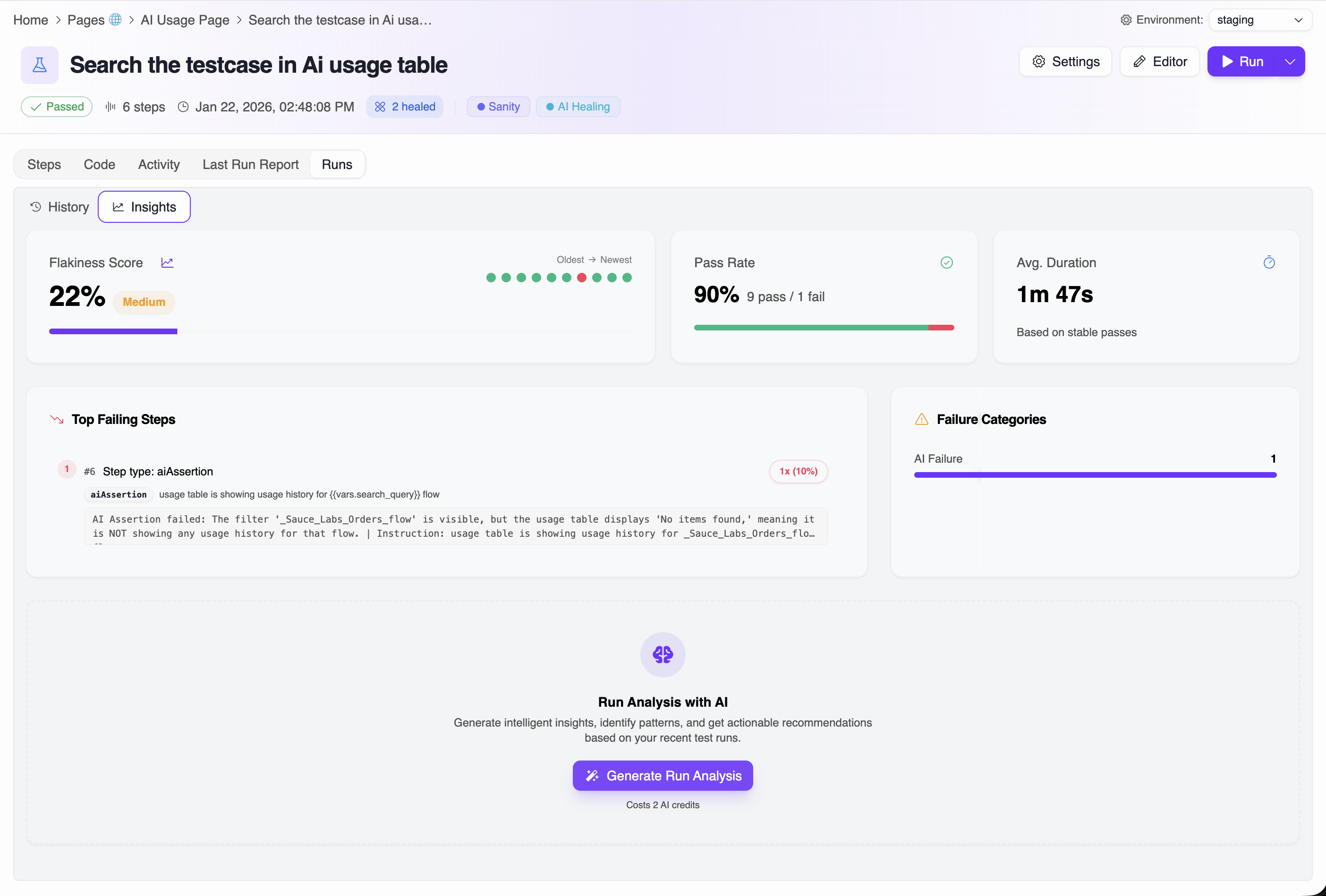 Run Insights with AI Analysis