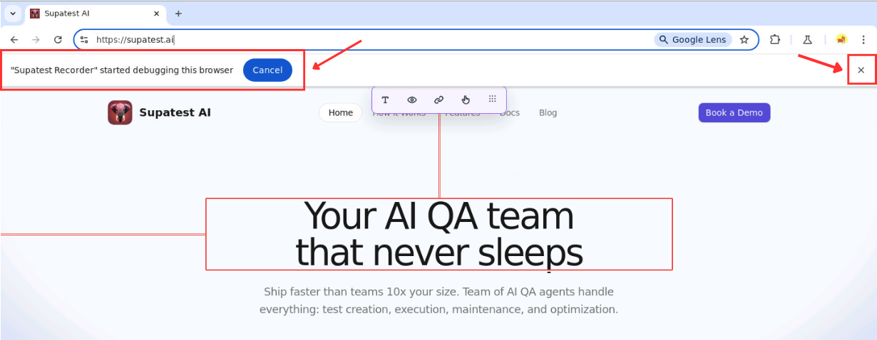 Chrome debugger banner warning