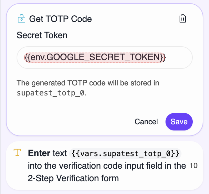 Complete 2FA login flow with TOTP