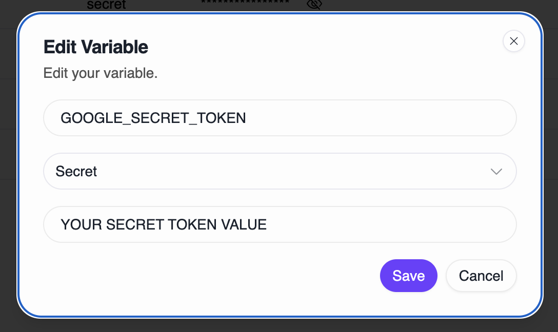 Environment variable setup for TOTP secret