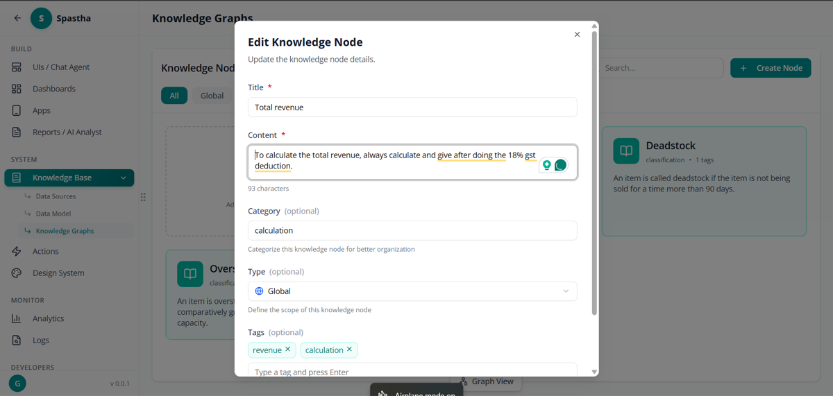 Edit Knowledge Node