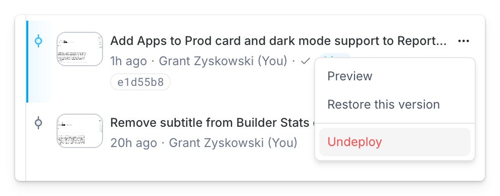Undeploy an app