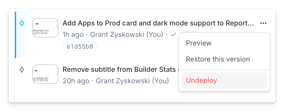 Undeploy an app